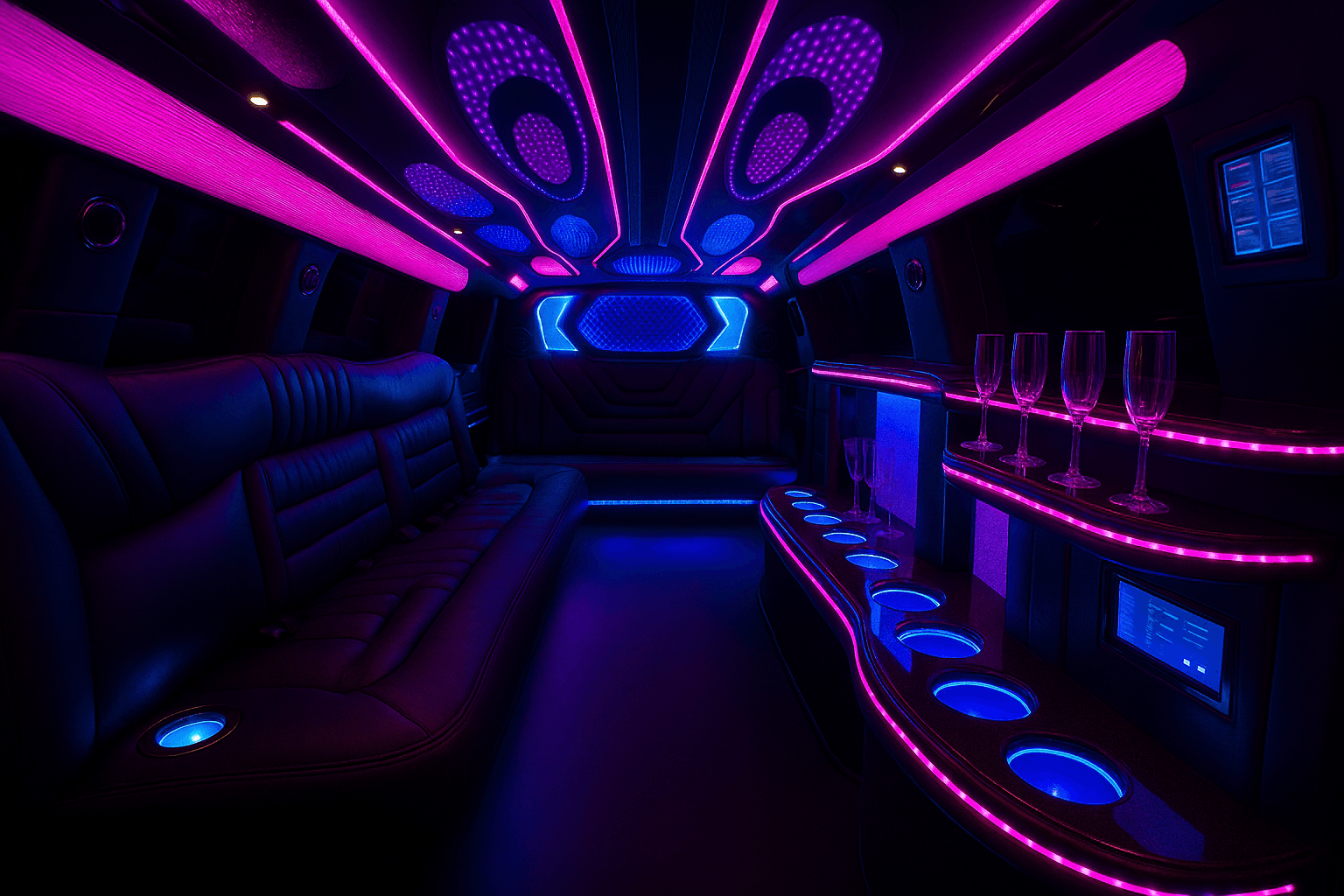 18 Passenger Limo - interior view