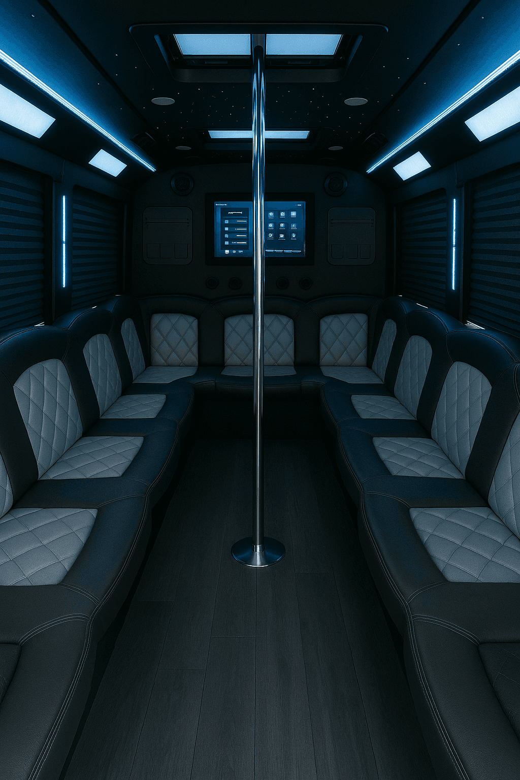 22 Passenger Party Bus - interior view