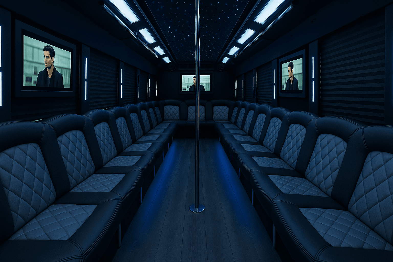 45 Passenger Party Bus - interior view