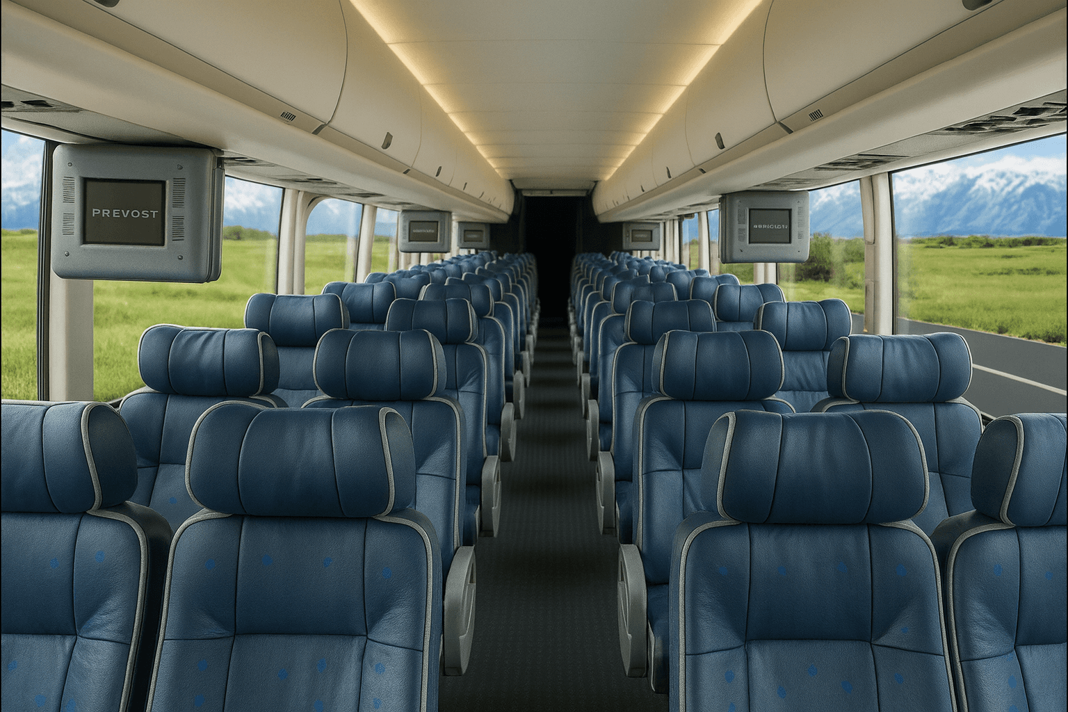48 Passenger Coach Bus - interior view