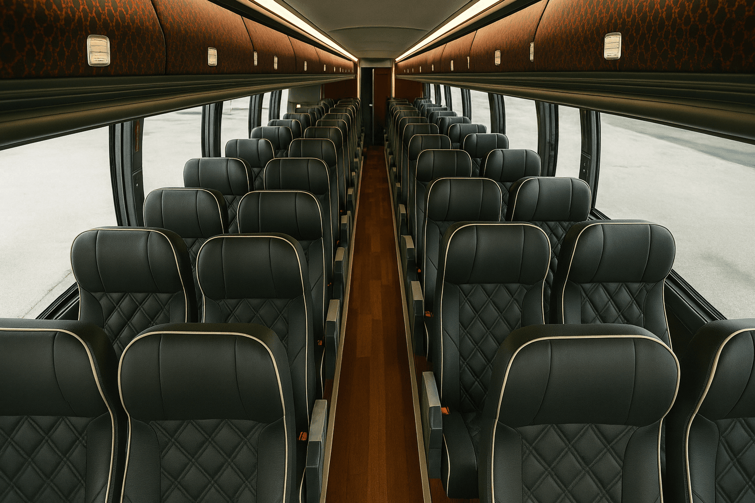 54 Passenger Coach Bus - interior view
